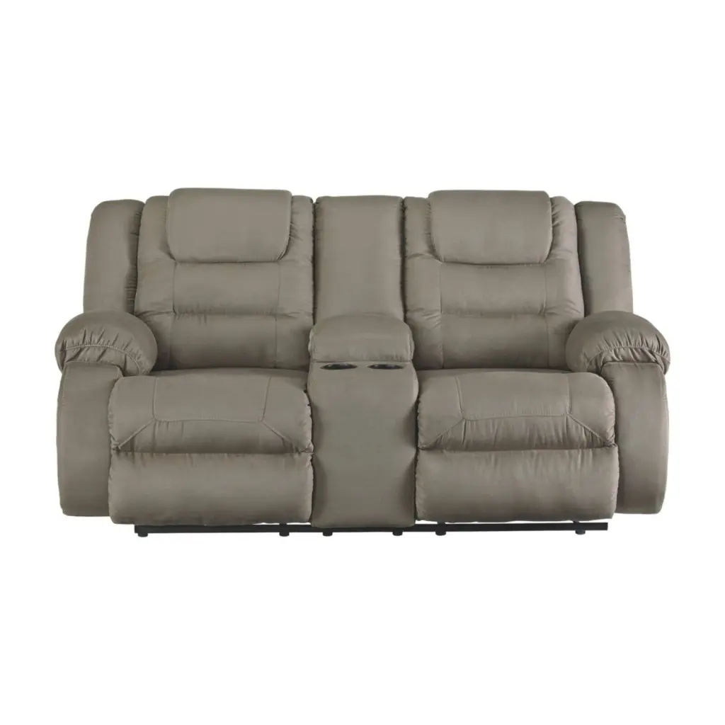 Signature Design Ashley McCade Reclining Loveseat Console Cobblestone Ashley Furniture
