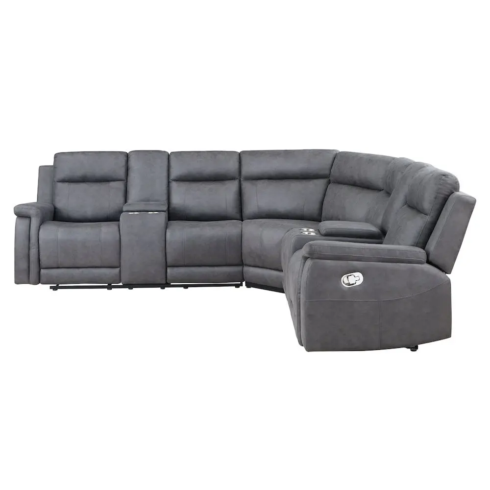 Global Furniture Greige Right Arm Facing Console Reclining Loveseat - Comfortable Sofa Global Furniture USA