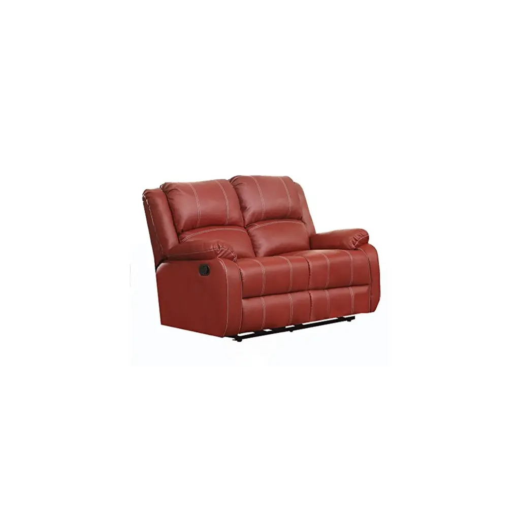 HomeStock Tuscan Temptations Red PU Motion Loveseat Modern Living