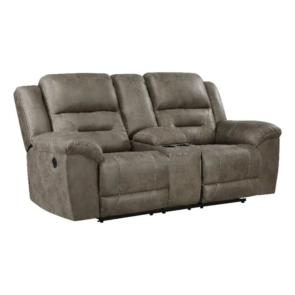 Lexicon Hazen Microfiber Manual Double Reclining Loveseat Brown