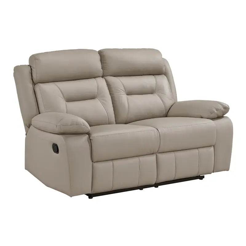 Lexicon Laconia Leather Double Reclining Love Seat Latte Comfortable Living Room