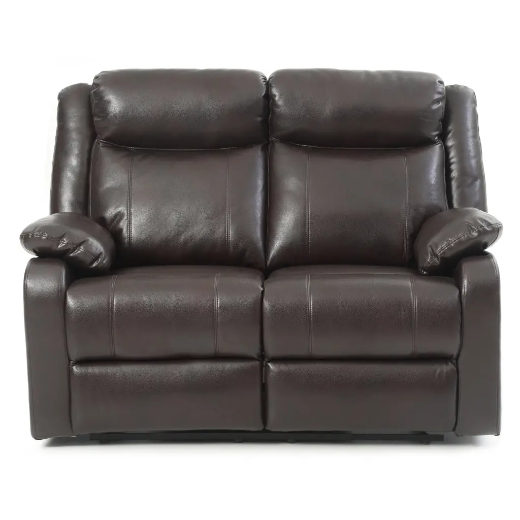 LYKE Home Double Reclining Love Seat Dark Brown - Spacious Comfortable Sofa