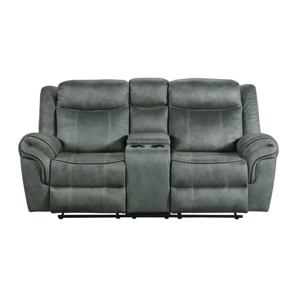 Picket House Furnishings Tasso Motion Loveseat Console FB367 Charcoal - Reclining Sofa