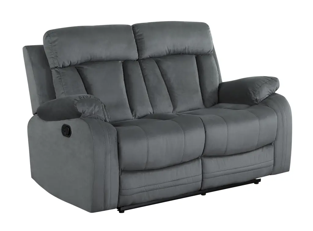 Reclining Transitional Microfiber Fabric Loveseat Stainless-Steel Legs THOWDEE