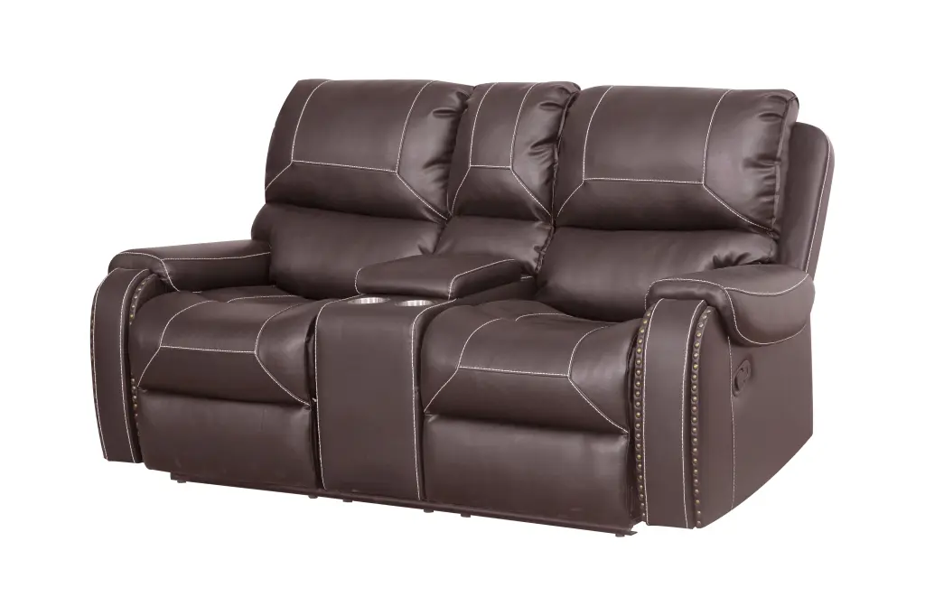Faux Leather Reclining Sofa Couch Loveseat Living Room Brown Wobythan