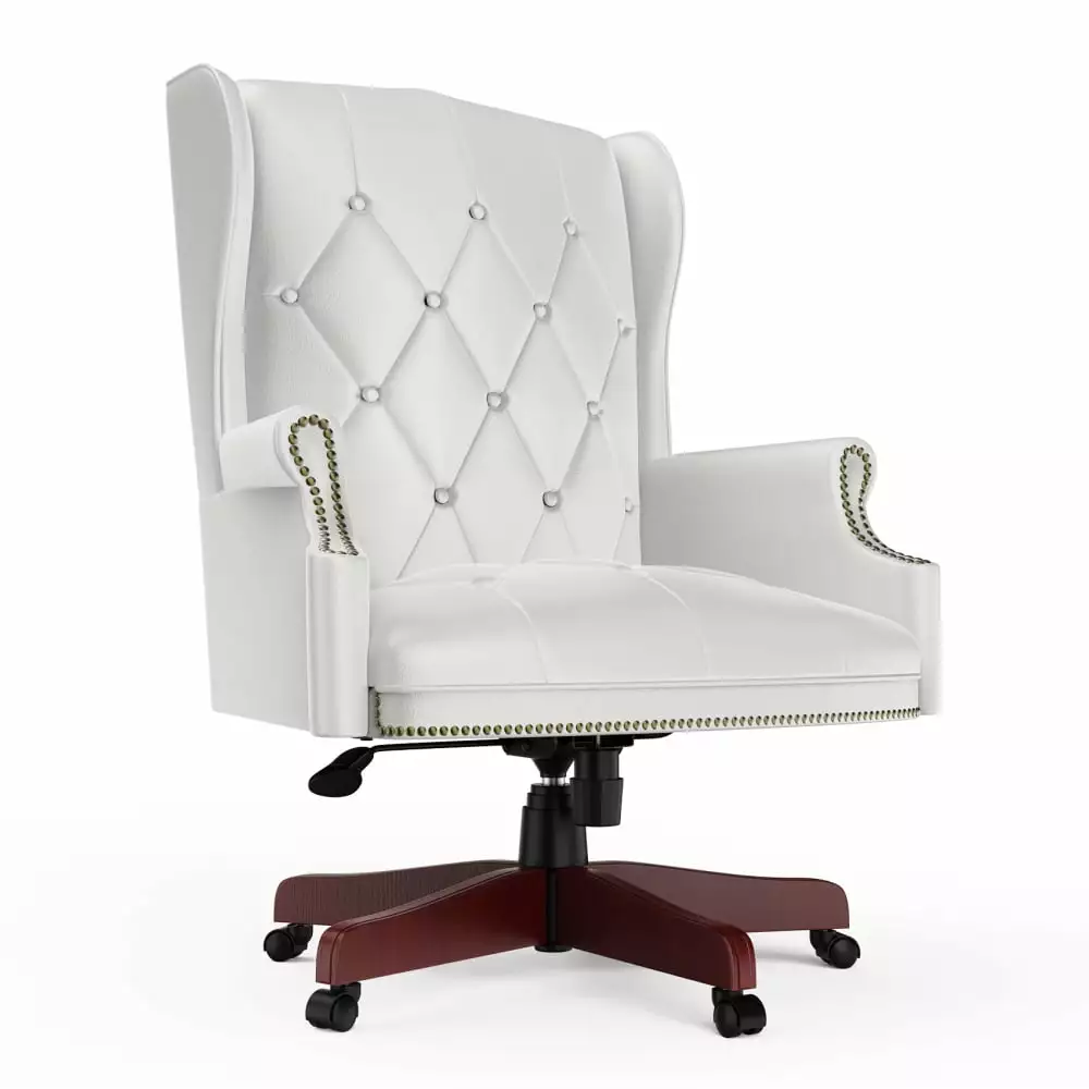 DeeHome 330LBS Executive Office Chair White - Ergonomic High Back Reclining Comfortable Desk Chair
