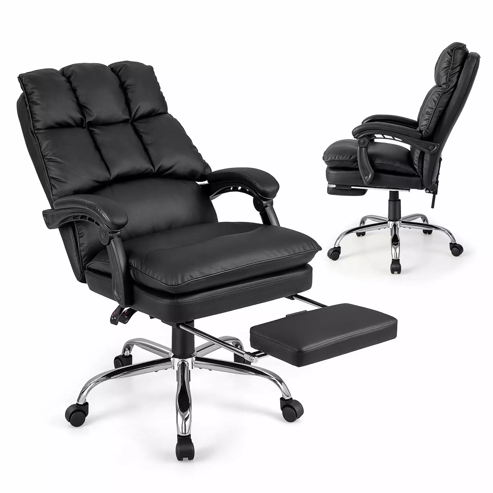 Gymax High Back Reclining Office Chair Ergonomic Computer Desk Chair Footrest Pad