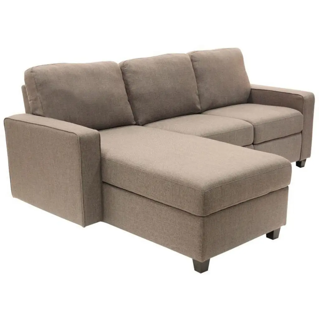 Pemberly Row Left Facing Reclining Sectional Sofa Oatmeal Fabric