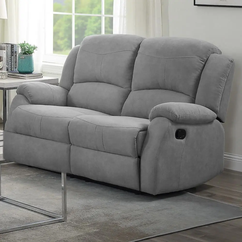 Acme Zorina Motion Loveseat Gray Fabric Reclining Sofa Living Room Acme Furniture