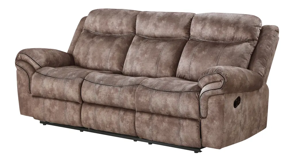 ACME Zubaida Velvet Motion Reclining Sofa USB Dock 2-Tone Chocolate - Luxury Recliner Acme Furniture