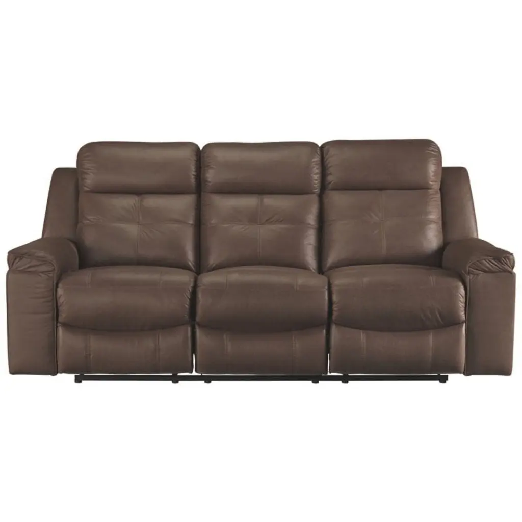 Bowery Hill Contemporary Fabric Reclining Sofa Espresso Brown USB Charging