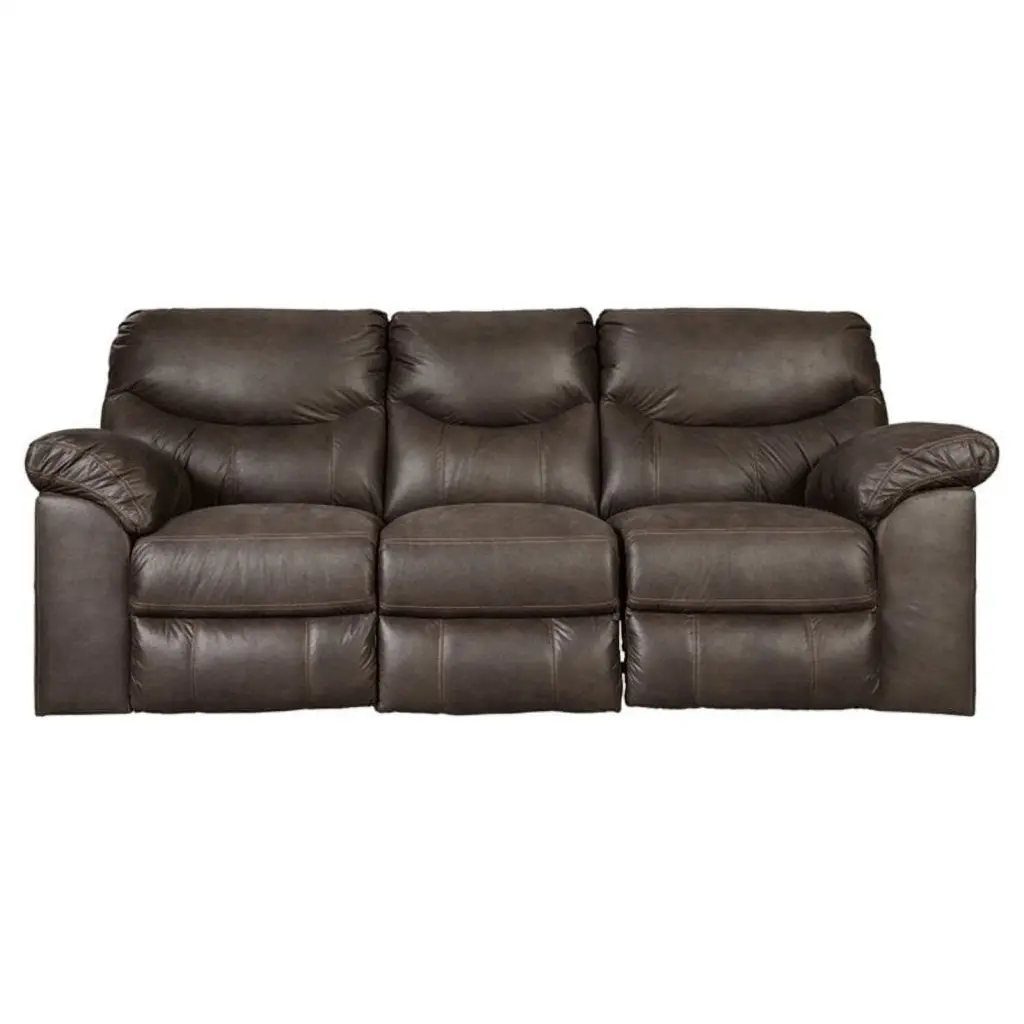 Bowery Hill Contemporary Fabric Reclining Sofa Teak Brown - Modern Living Room Furniture