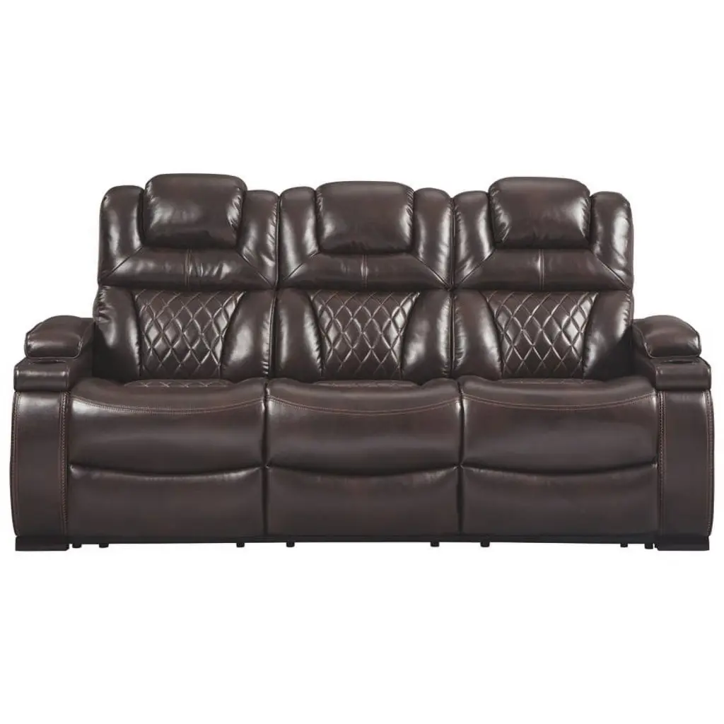 Bowery Hill Power Reclining Sofa Chocolate Comfortable Living Room