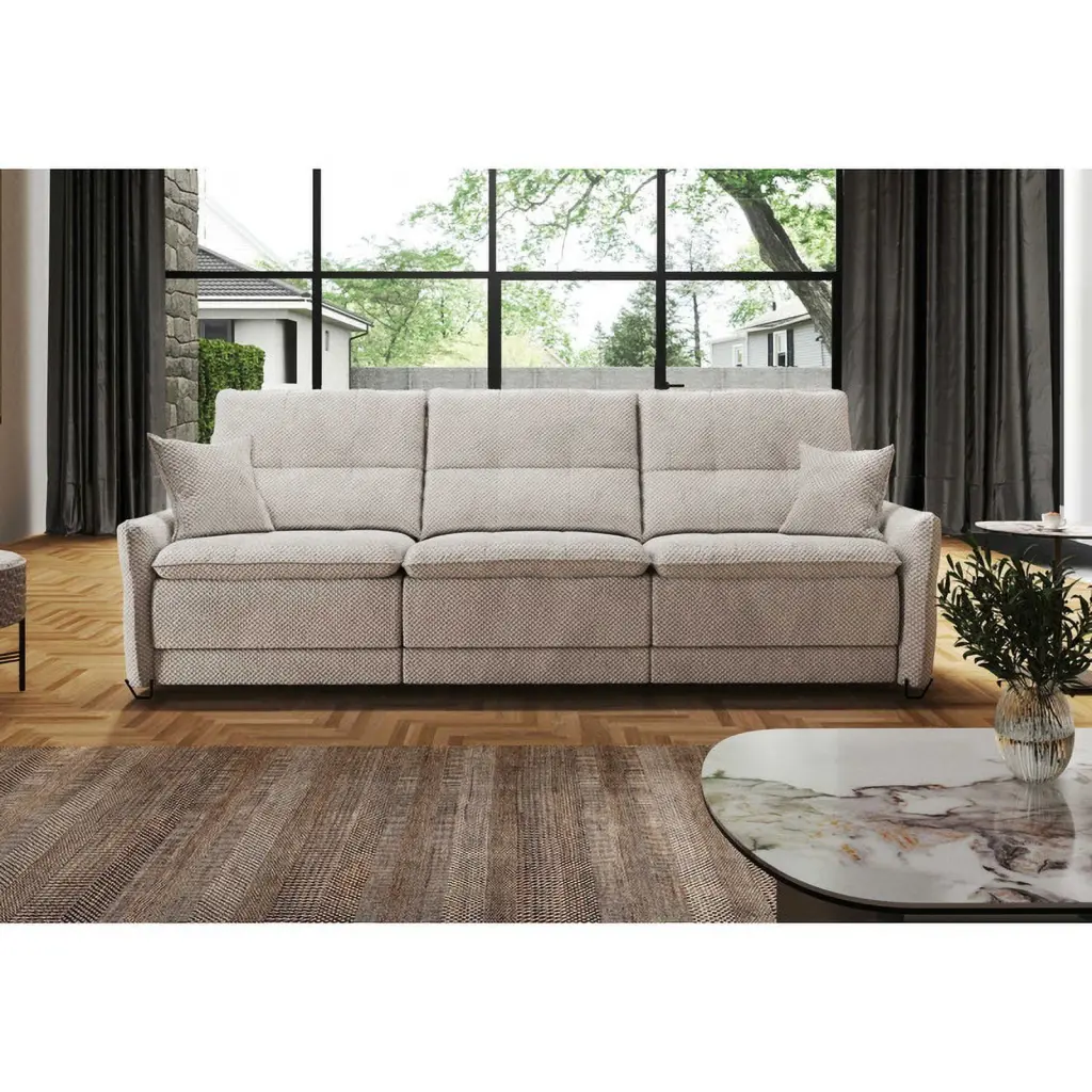 Viviana Fabric XL Sofa 3 Power Recliners Beige - Electric Reclining Sofa Get Furniture
