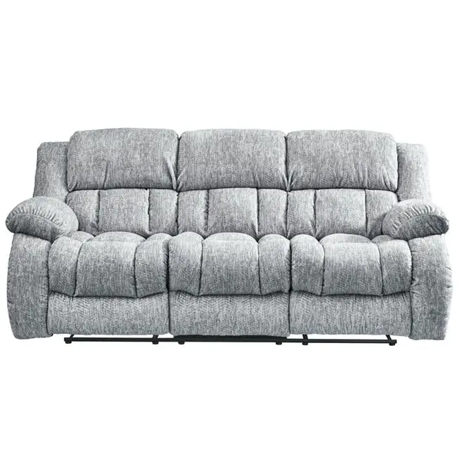 Global Furniture USA U250 Light Gray Upholstered Fabric Reclining Sofa Living Room