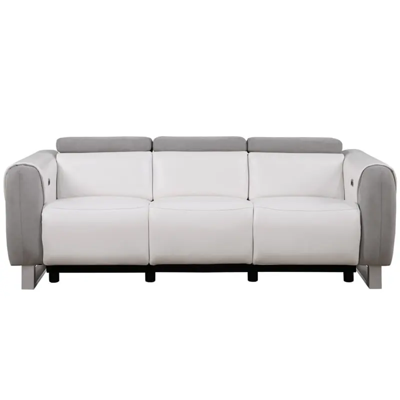 Global Furniture USA U8520 Blanche White Gray Fabric Power Reclining Sofa