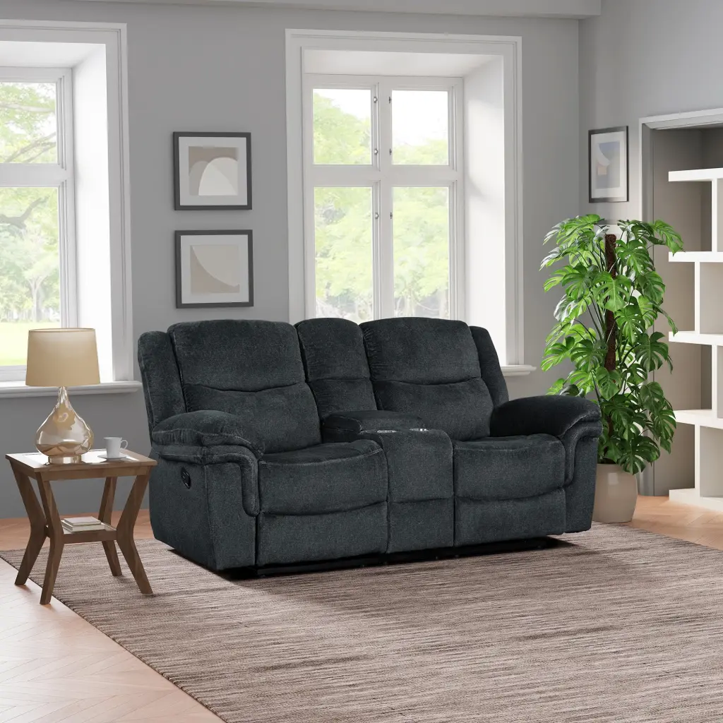 Venassa Manual Reclining Sofa Storage Dark Blue Go Green Woods