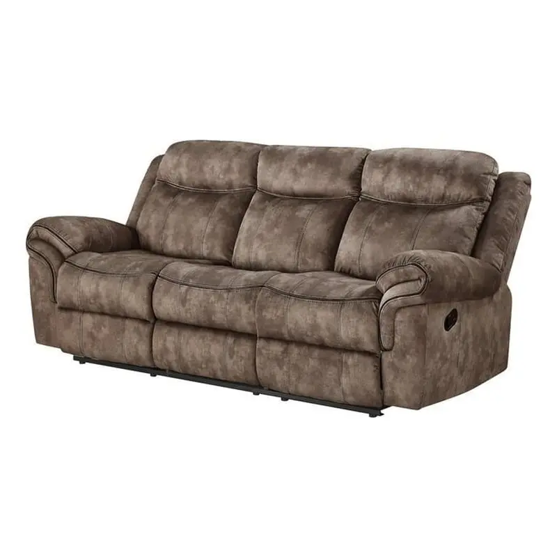 Kingfisher Lane Velvet Motion Reclining Sofa USB Dock 2-Tone Chocolate