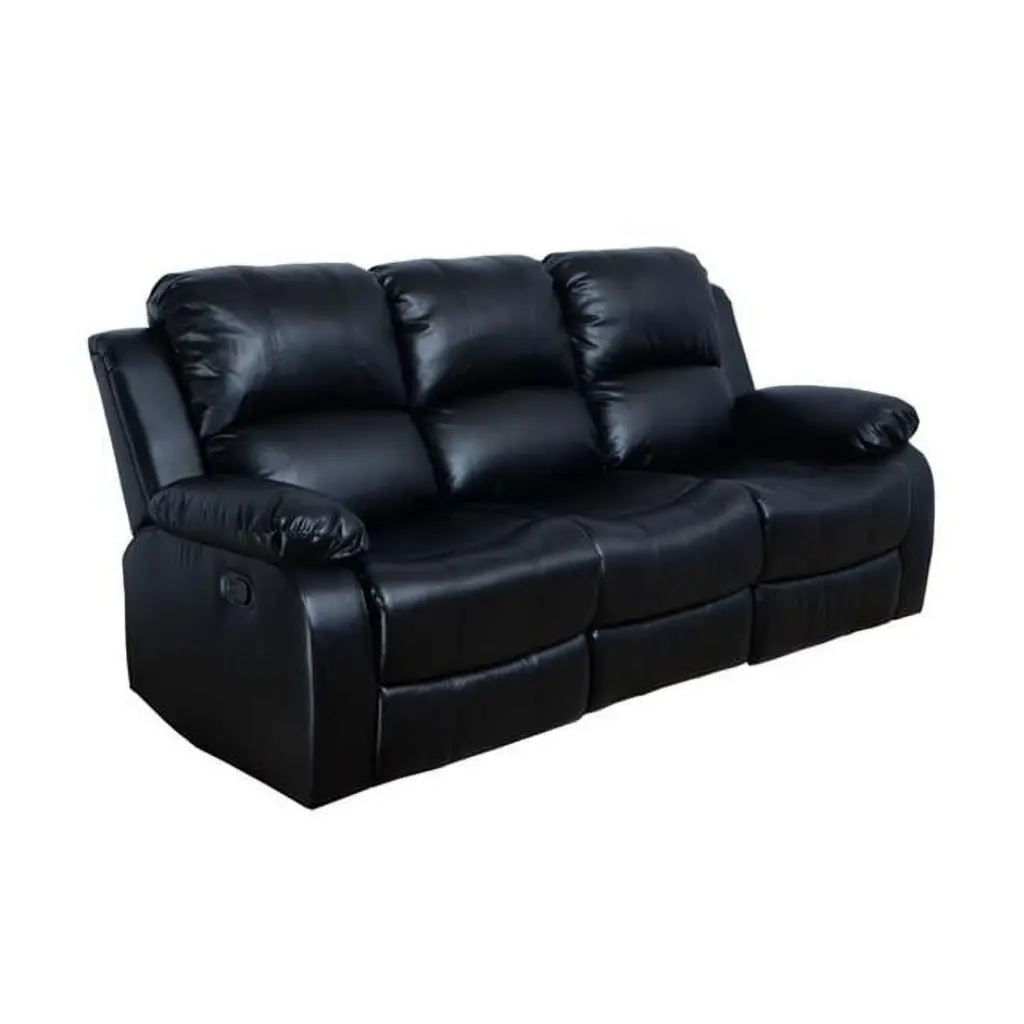 Lifestyle Furniture Odessa Black Reclining Sofa - 40 x 82 x 37 Inches