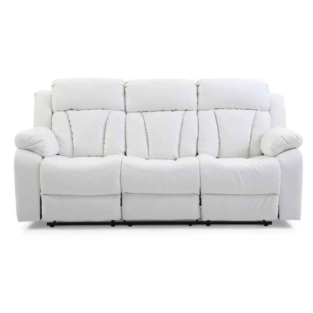 LYKE Home White Reclining Sofa