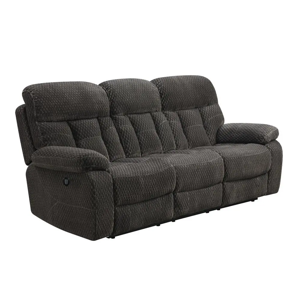 New Classic Furniture Bravo Polyester Fabric Power Sofa Charcoal