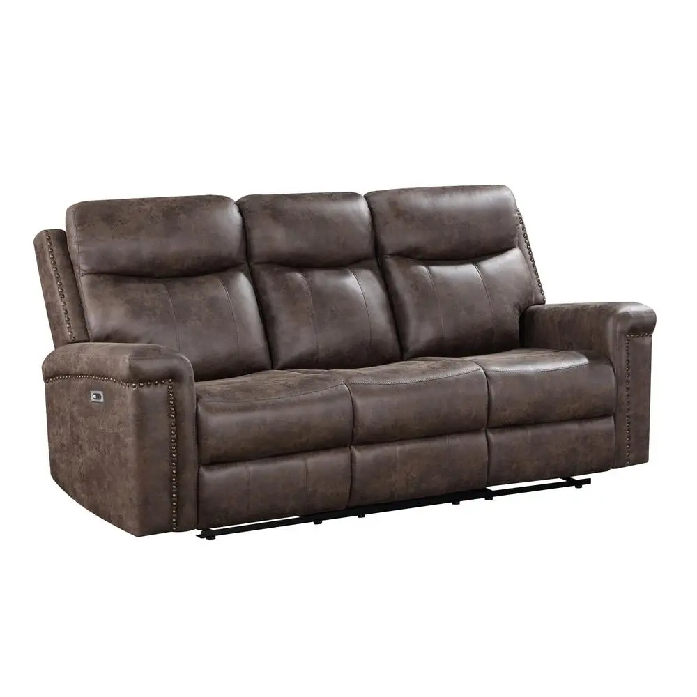 New Classic Furniture Quade Polyester Fabric Sofa Power Footrest Mocha