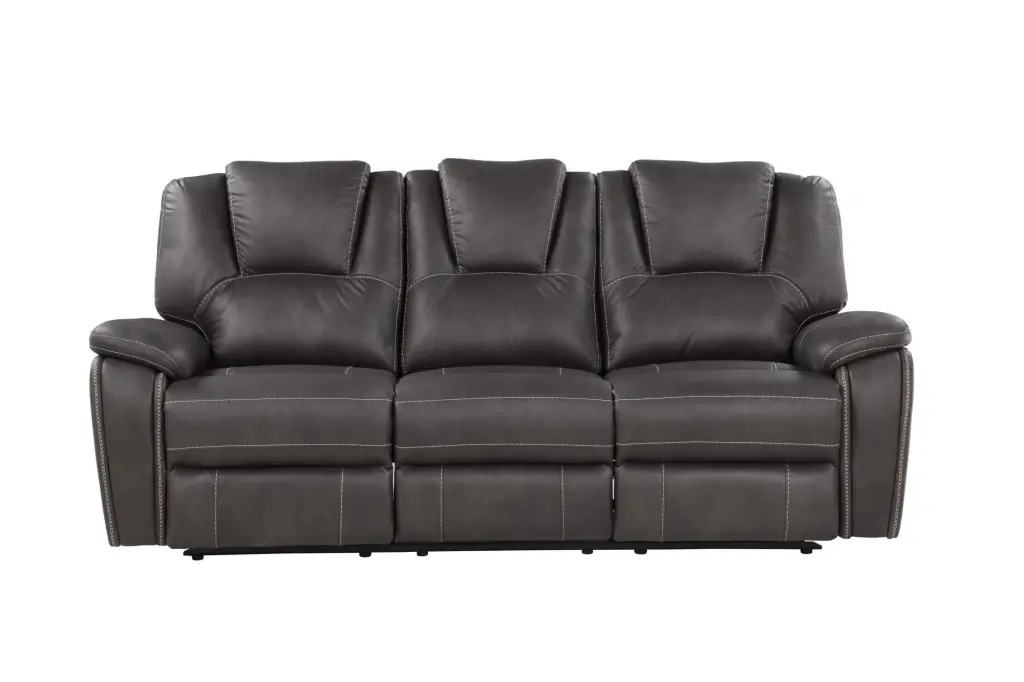Steve Silver Katrine Charcoal Faux Leather Reclining Sofa Steve Silver Co.