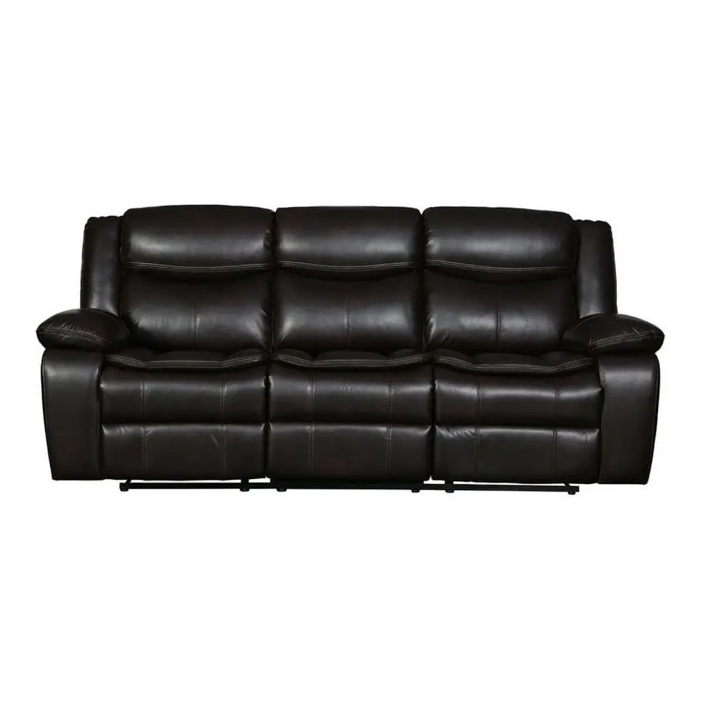 Titan Furnishings 86 Brown Transitional Faux Leather Reclining Sofa