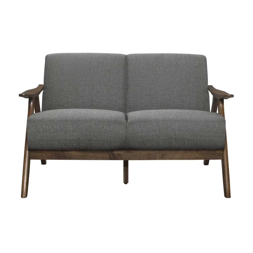 Lexicon 1138GY-2 Damala Collection Retro Loveseat - Grey Vintage Sofa
