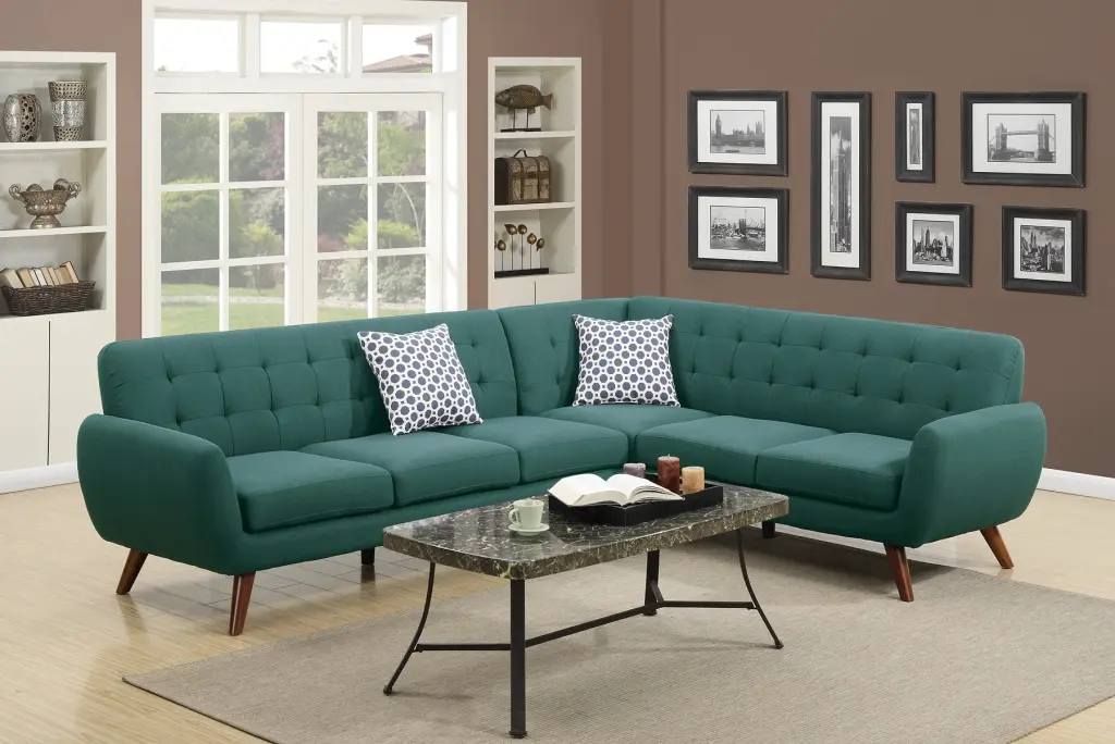 Classic Retro Modern Laguna Color Sectional Sofa Loveseat Wedge Couch Linen Like Fabric Esofastore