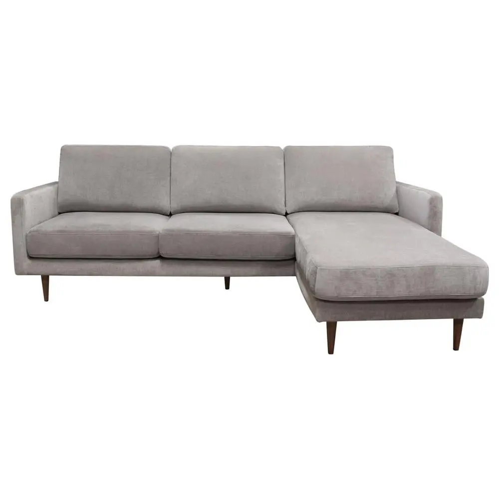 Kelsey Reversible Chaise Sectional Sofa Grey Fabric Diamond Sofa