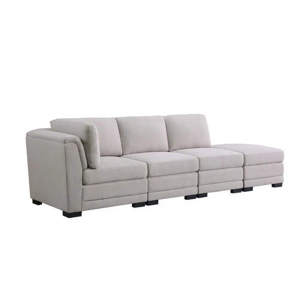 Kristin Linen Fabric Reversible Sofa Ottoman Light Gray Bed Bath & Beyond