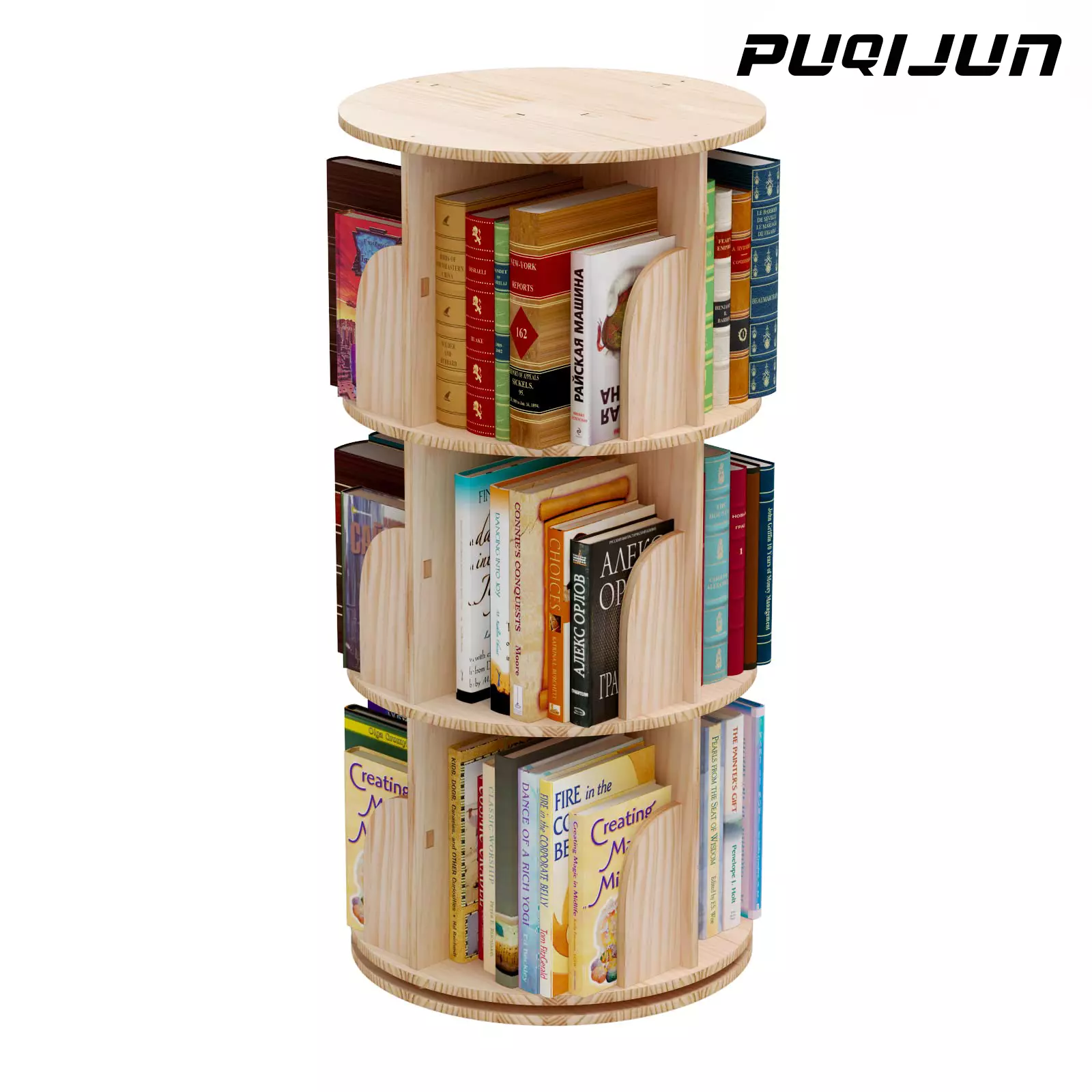 Rotating Bookshelf 360 Display Floor Standing Bookcase Storage Rack Kids & Adults Multi-Functional Bookshelf Organizer FHW...