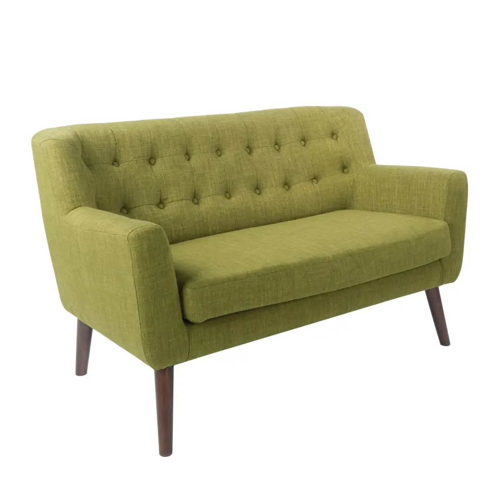 HomeStock Rustic Ranch Green Love Seat - Farmhouse Style Two-Seater Sofa