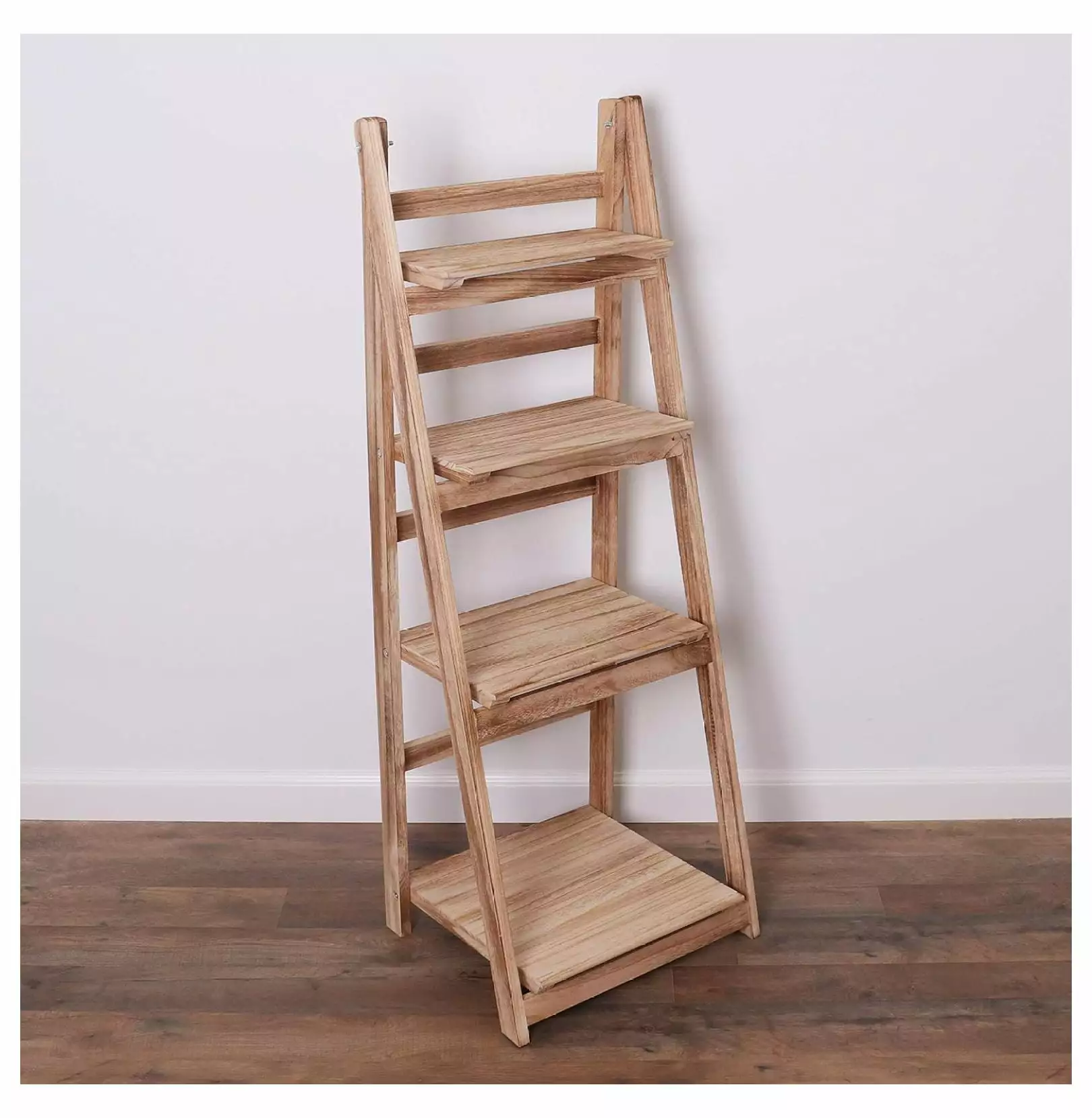 Drevy Ladder Shelf Distressed Bookshelf Rustic Leaning Bookshelf Driftwood