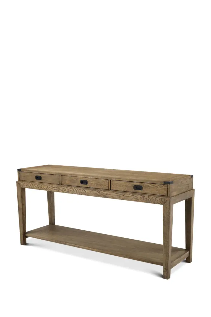 Wood Console Table Eichholtz Military Rustic Hallway Table