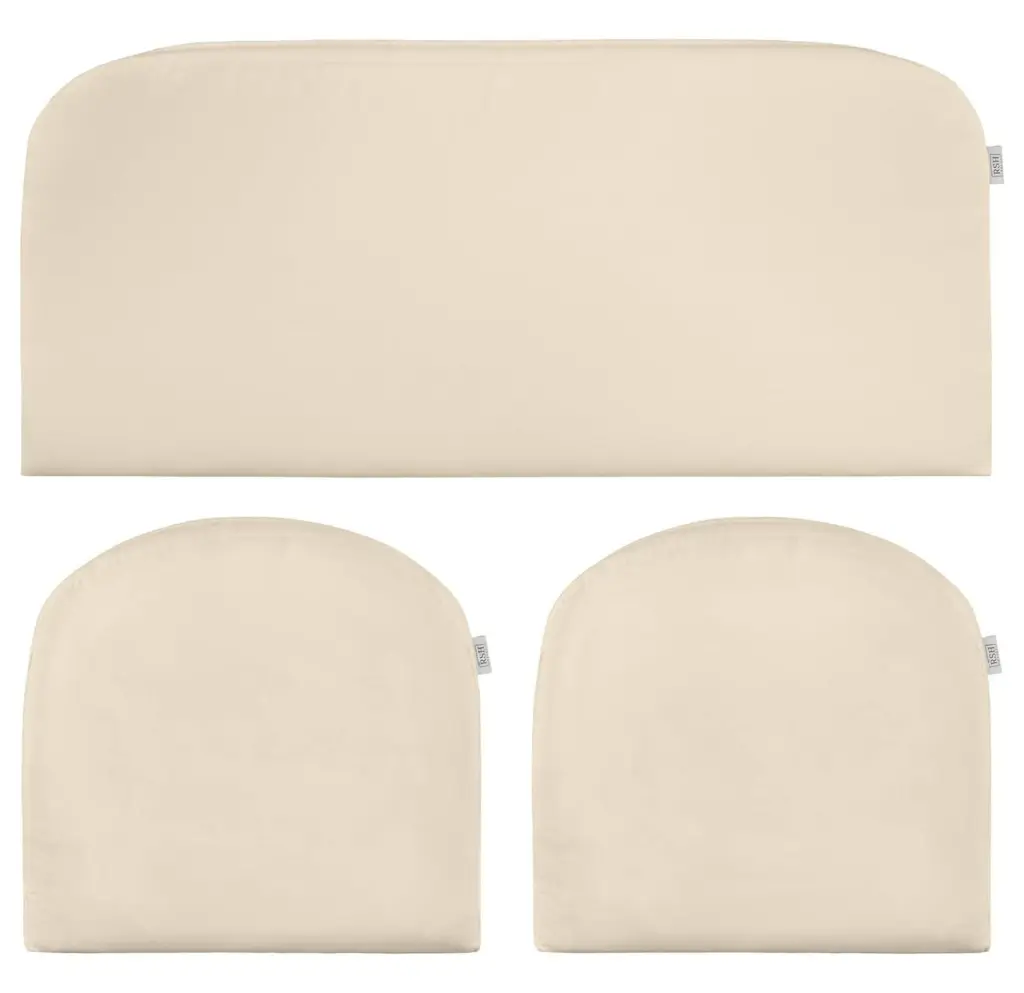 RSH DÃ©cor Indoor Outdoor Solid Ivory 3 Piece Cushion Set Loveseat and Chairs Mausahen