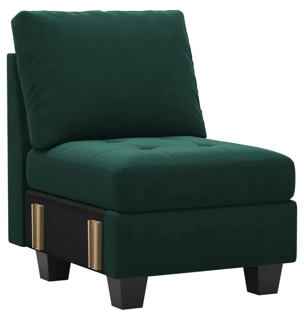 Bennium Green Velvet Single Seat Module Modular Sectional Sofa Armless Accent Chair
