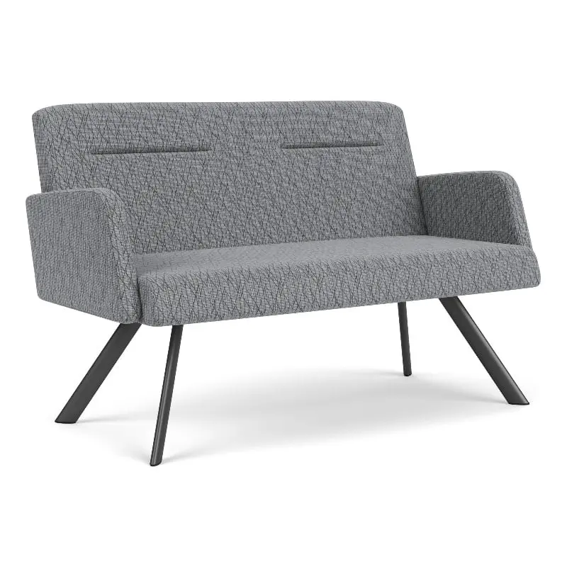 Willow Lounge Modern Reception Loveseat Steel Legs - Sleek Office Furniture Lesro