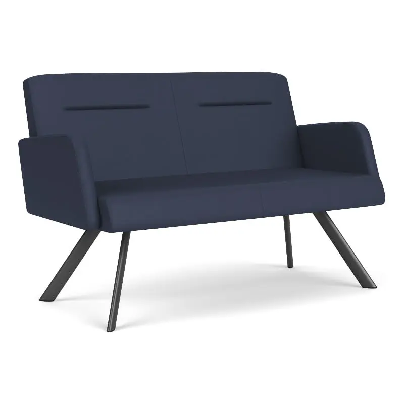 Willow Lounge Reception Loveseat - Steel Leg Design Professional Environments Lesro