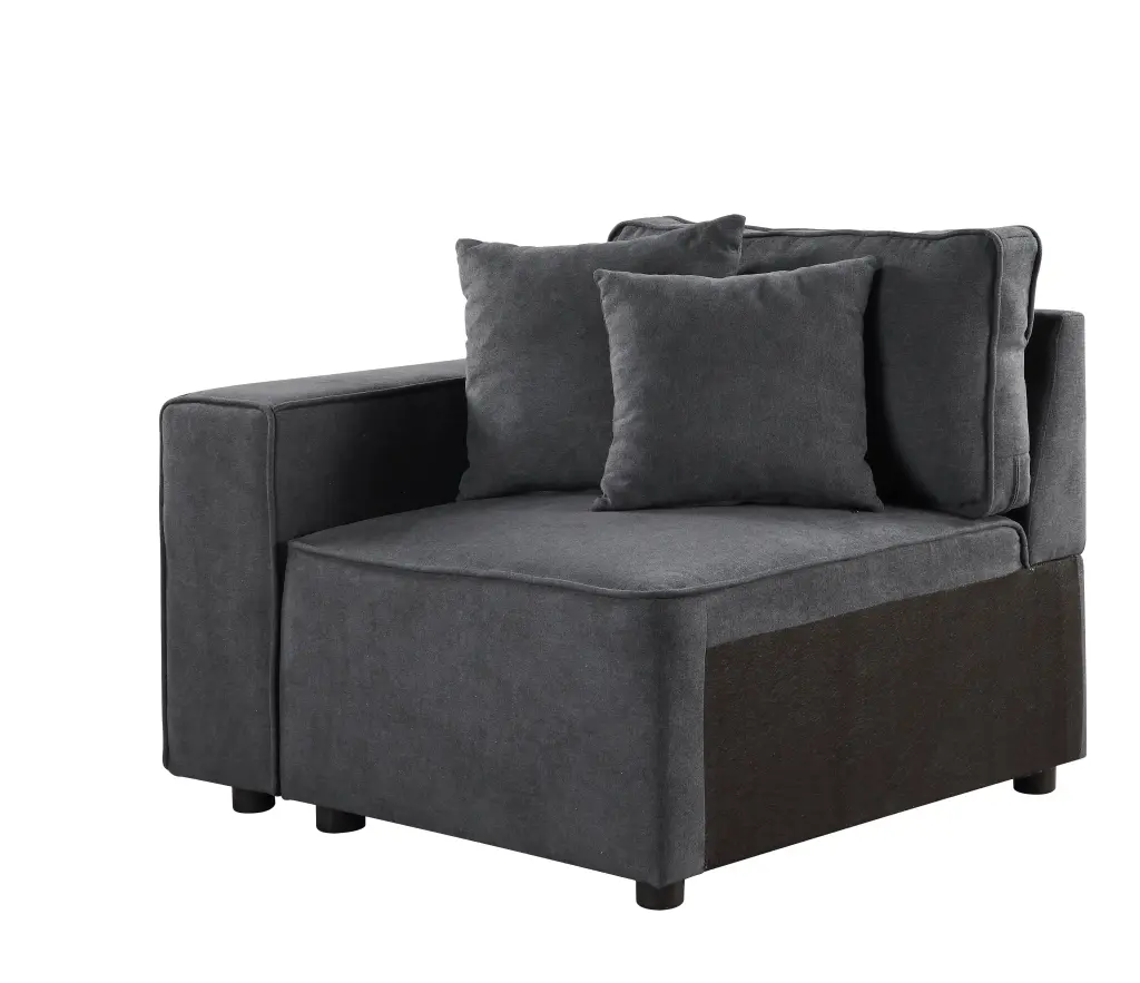 Acme Furniture Sectional Sofa Gray Fabric Living Room
