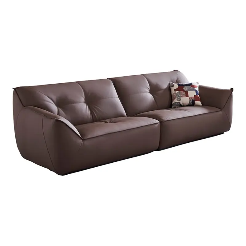 American Eagle Furniture 2-Piece Full Leather and Metal Sofa Dark Chocolate - Industrial Chic