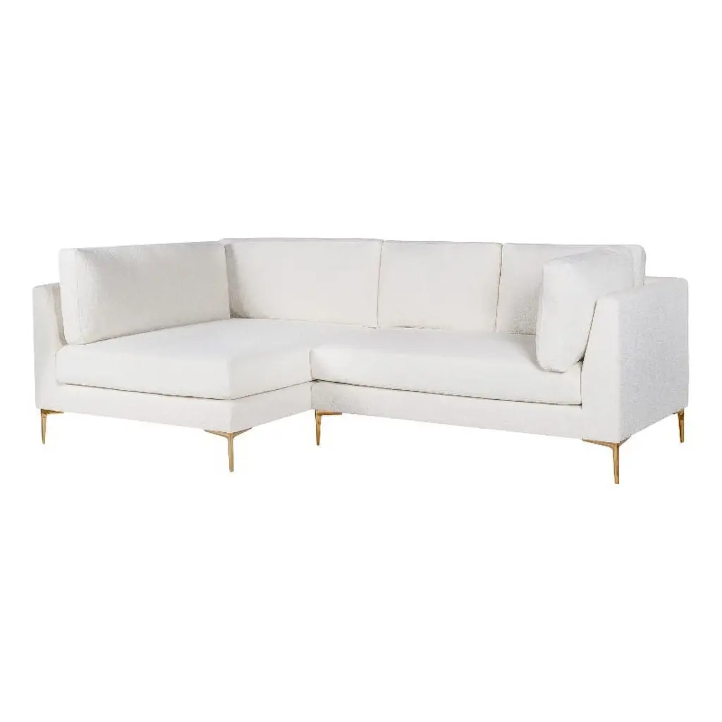 Theodore Pillow Back Beige Boucle Sectional Sofa - Left-Facing Luxury Living Room Furniture Ashcroft