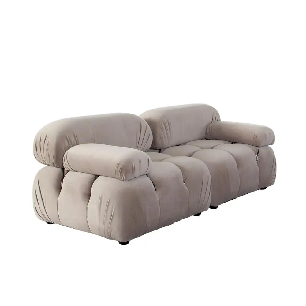 Diamond Sofa 74 Paloma Modular Sofa Mink Tan Velvet 2 Piece Set