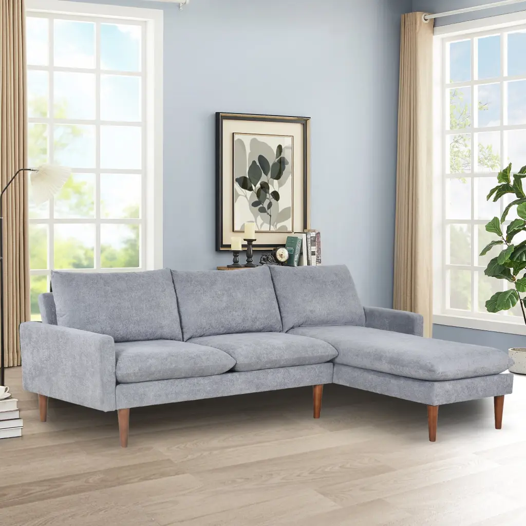 Donext L-Shaped Sofa Padded Cashmere Modern Living Rooms