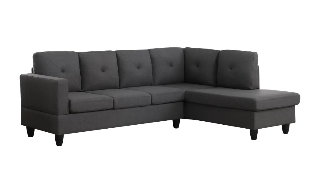 96 Linen Sectional Sofa Couch Right Facing Chaise L Shaped 5 Seat Upholstered Living Room HOMIQUEEN