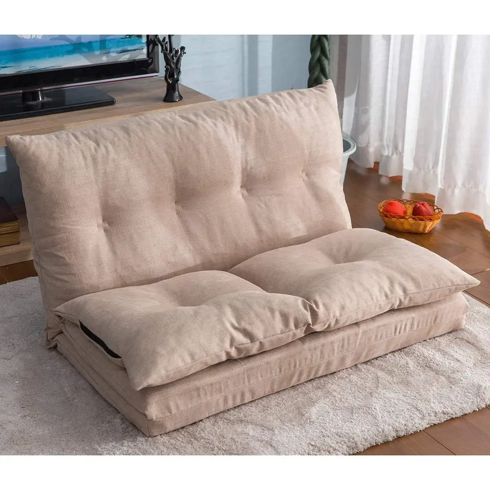 Kepooman 2P+3P Modern Sectional Sofa Set Fabric Armrest Blue Living Room