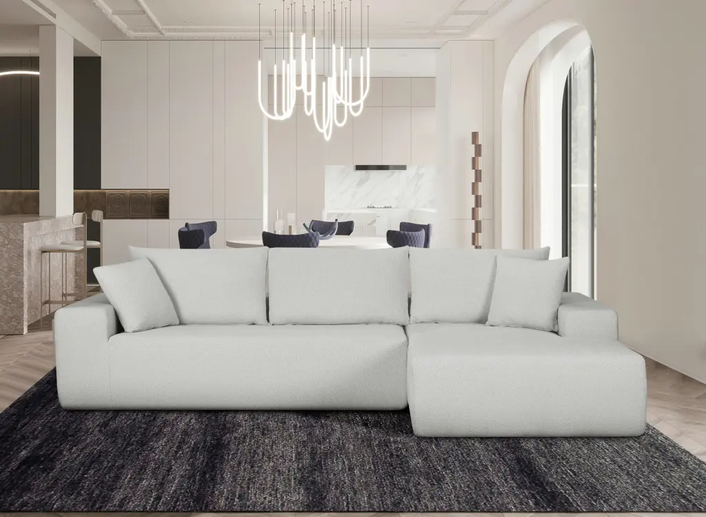 Ramiro L Shaped Polyester Sectional Sofa Comfortable Living Room Couch Modern Design Lollov furniture