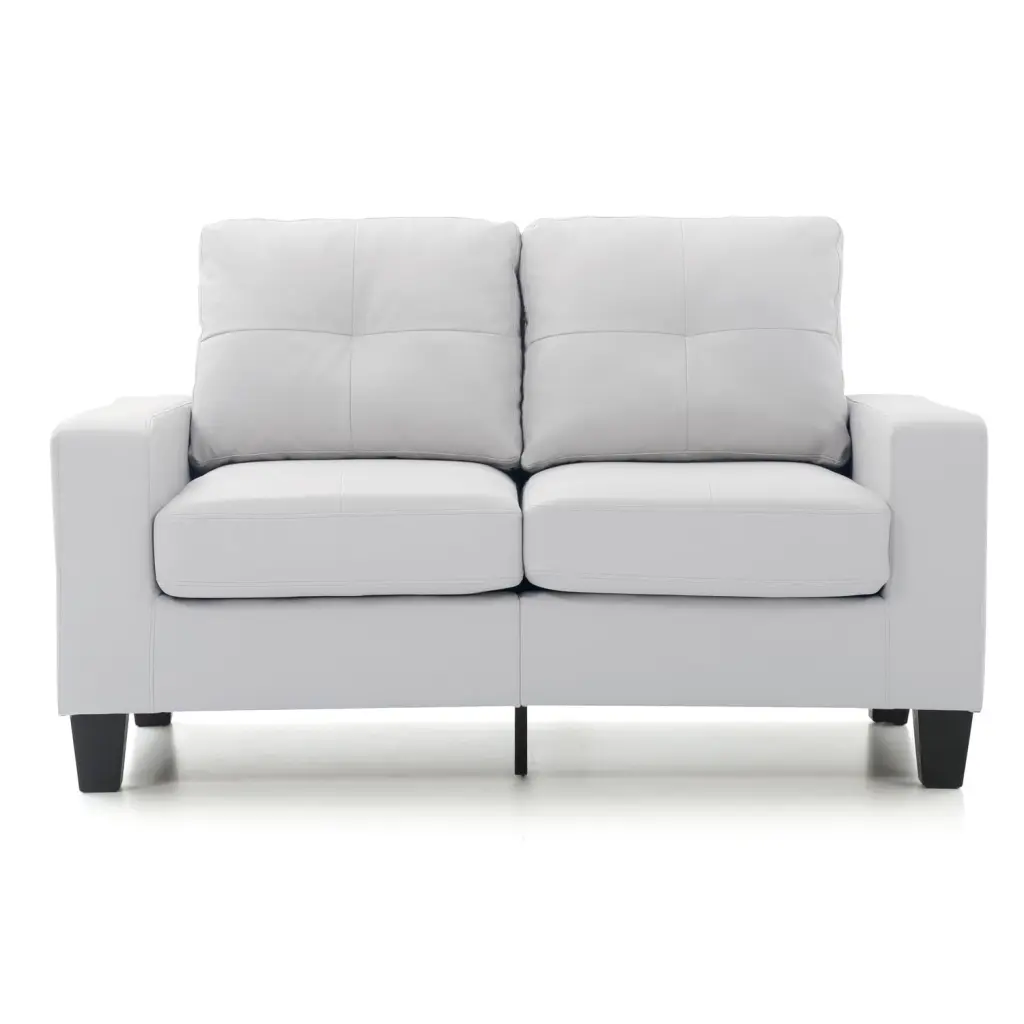 LYKE Home Modular Loveseat White Modern Sectional Sofa