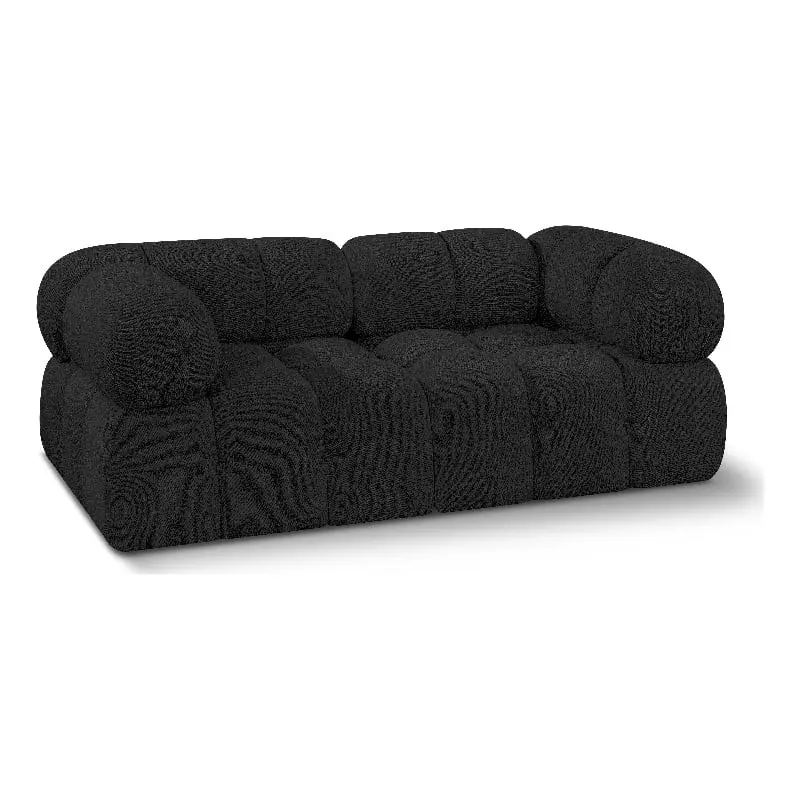 Meridian Furniture Ames Black Boucle Fabric Modular Sofa